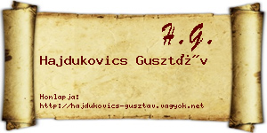 Hajdukovics Gusztáv névjegykártya